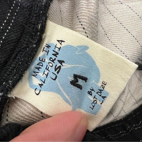 Lost Daze Rare Skull Dove Tapered Stripe Trousers - Picture 7 of 8